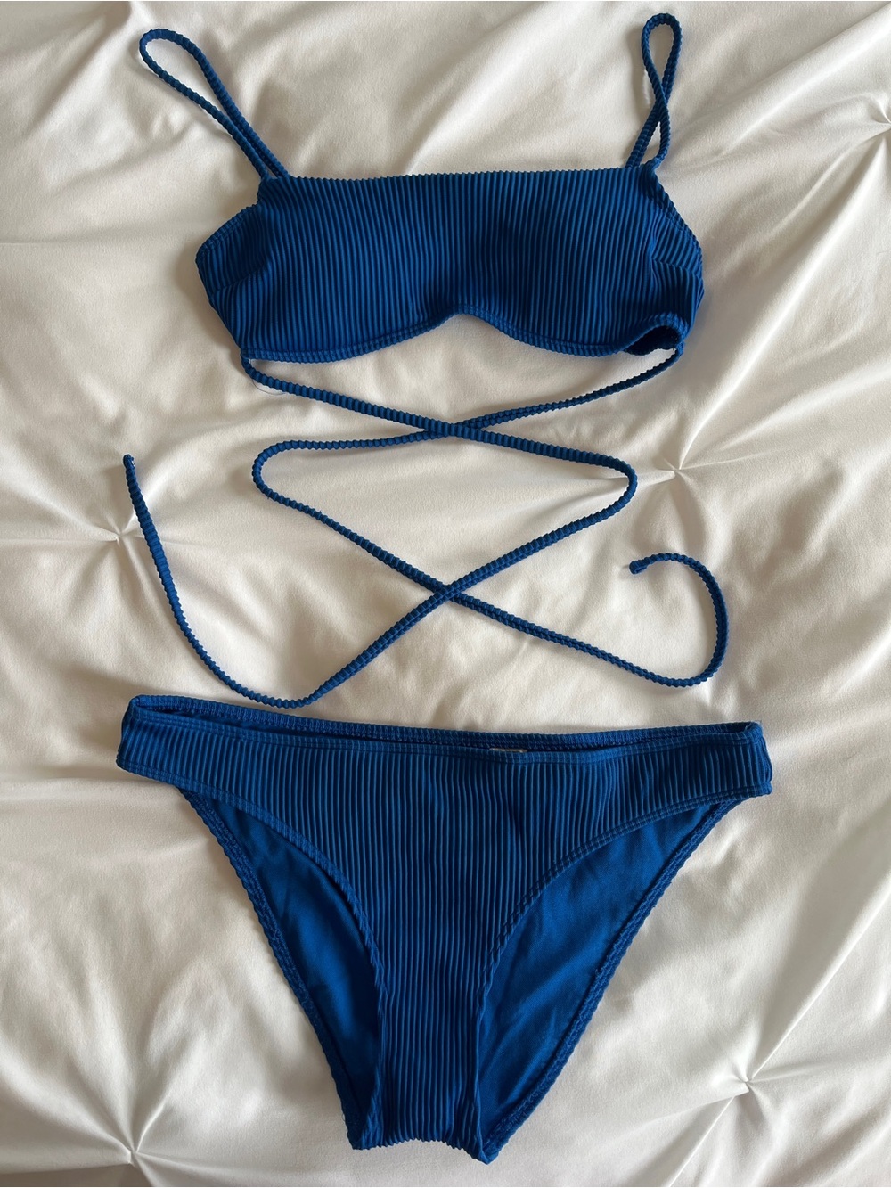 BOTTOMS Hollister Royal Blue Ribbed Bikini Bottoms